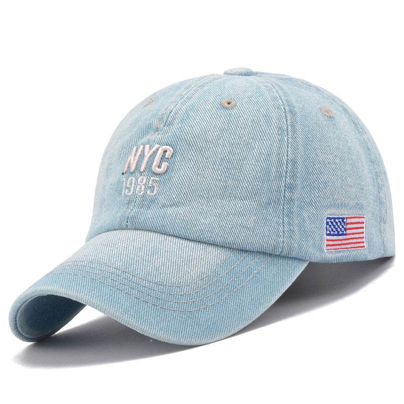 Buycenter Men's Denim Baseball Cap - Adjustable Peaked Hat for Summer - Buy Center