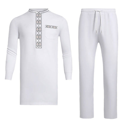 Elegant African Men's Ethnic Suit - High-Quality Embroidery Design 2025 - Buy Center