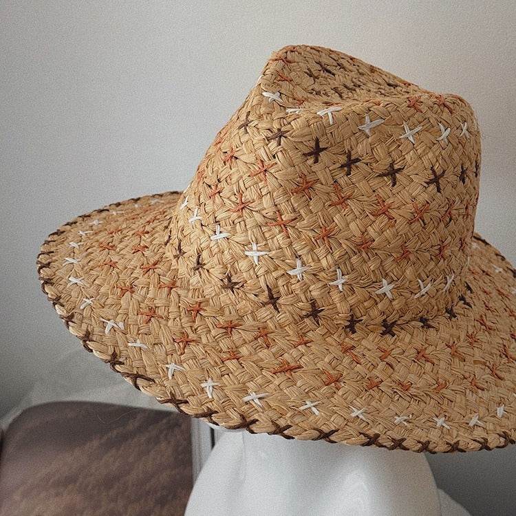 Retro Western Cowboy Straw Hat - Unisex Fashion Accessory for All Seasons - Buy Center