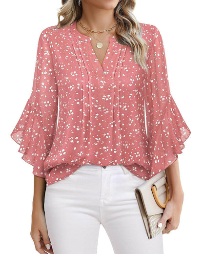 Buycenter Lotus Leaf 3/4 Sleeve Top - Loose Fit, Solid Colors Available - Buy Center