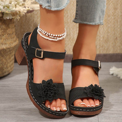 Buycenter Women's Chunky Heel Sandals - Summer Platform Shoes in Plus Sizes - Buy Center