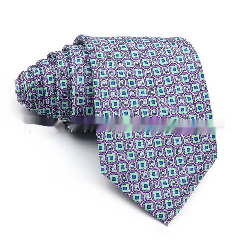 Men's Printed Work Tie - Stylish Polyester Bow Tie with Geometric Design - Buy Center