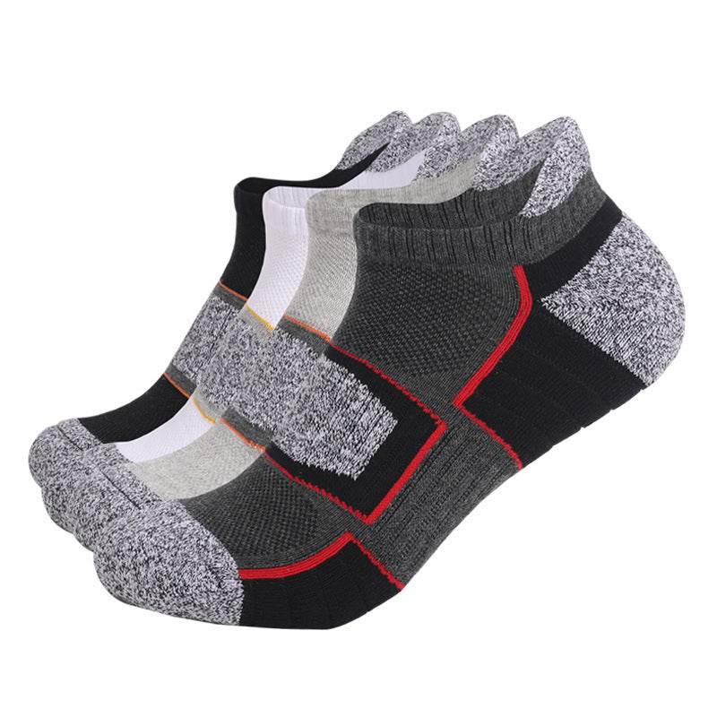 Two Wolves Low-Cut Combed Cotton Socks - Non-Slip Thick Towel Design - Buy Center