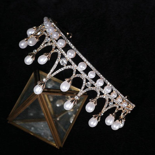 Crown Rhinestone Pearl Baroque Hair Jewelry - Elegant Wedding Headpiece - Buy Center