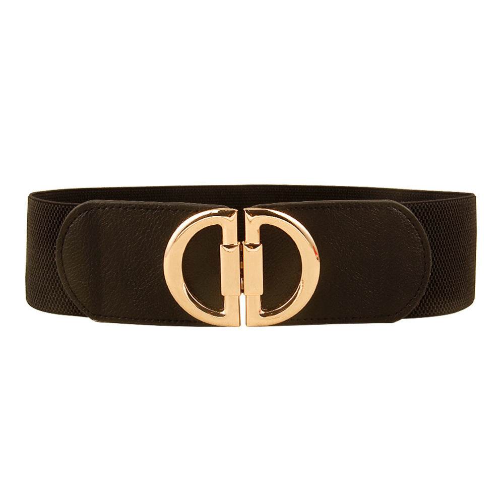 Stylish Elastic Wide Belts for Women - Adjustable PU Leather Buckle - Buy Center