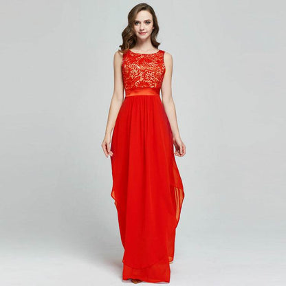 Lace Spliced Chiffon Dress - Stylish Cocktail Dress for Every Occasion - Buy Center