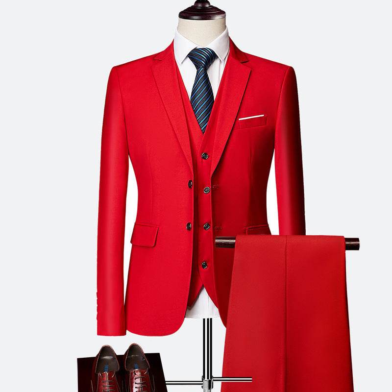 Buycenter Men's Three-Piece Slim Fit Suit - Multicolor Options Available - Buy Center