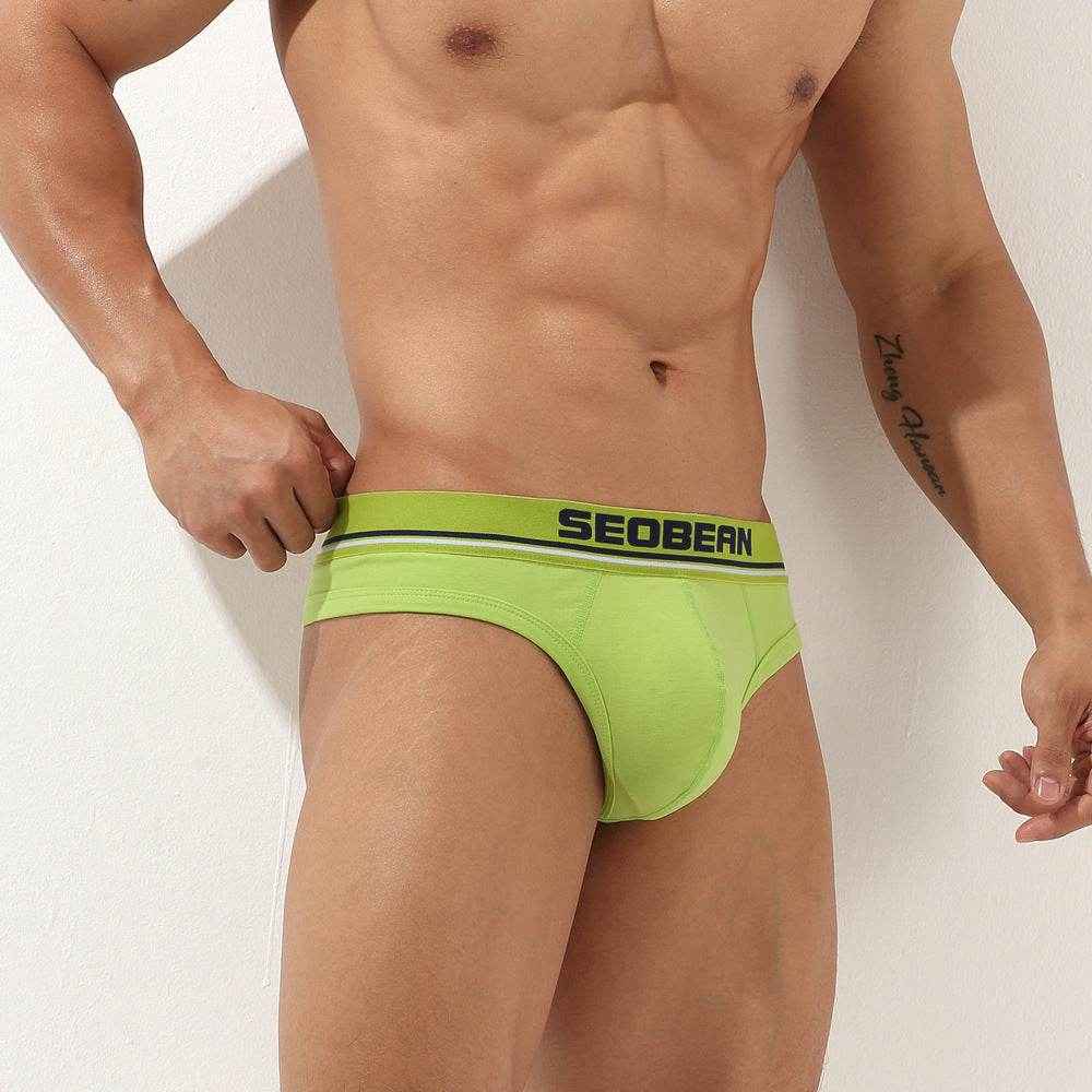Plain Low Waist Men's Triangle Underwear - Comfortable Cotton Boxers