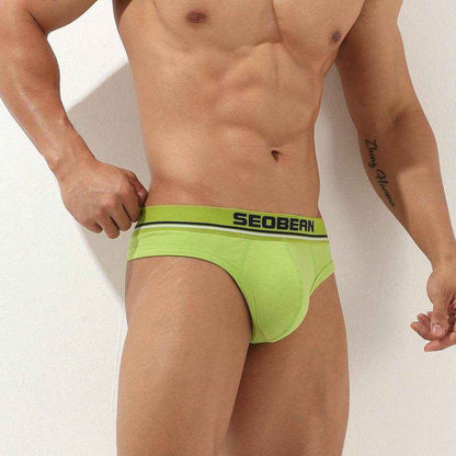 Plain Low Waist Men's Triangle Underwear - Comfortable Cotton Boxers