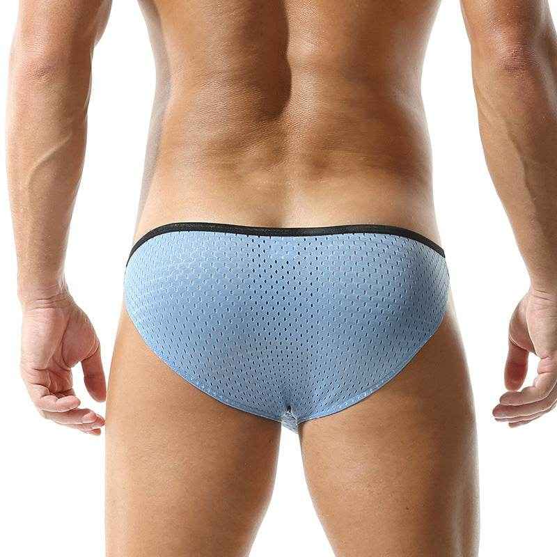Solid Color Men's Briefs - Breathable Polyester Low Waist Underwear