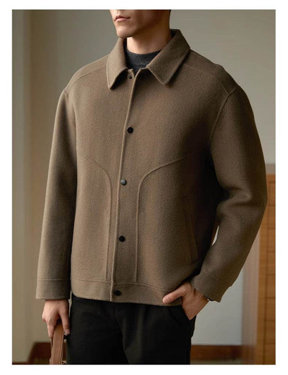 Men's Woolen Coat - Stylish Double-Faced Jacket for Autumn & Winter - Buy Center