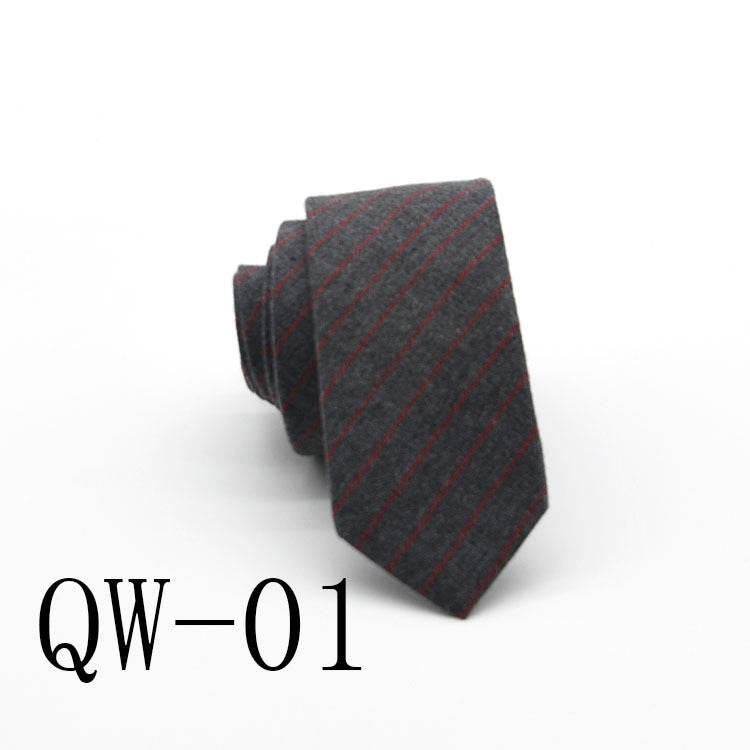 Elegant Men's Super Narrow Bow Tie - Trendy Wool-like Cotton Stripes - Buy Center