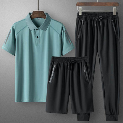 Men's Summer Ice Silk Casual Suit - Comfortable and Breathable Loungewear - Buy Center