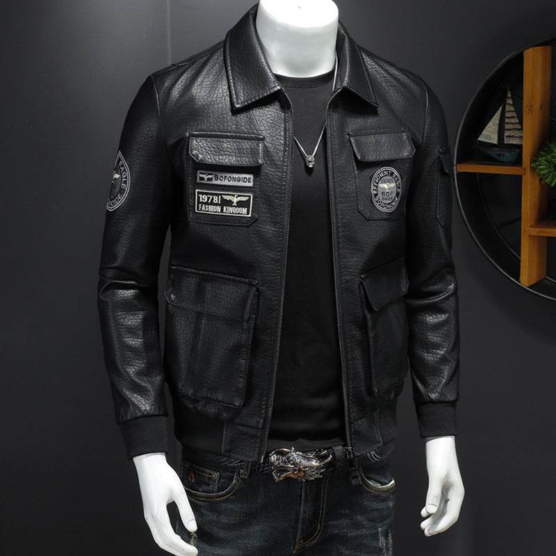 Casual Slim Fit Men's Leather Coat - Premium PU Leather for Winter Style - Buy Center