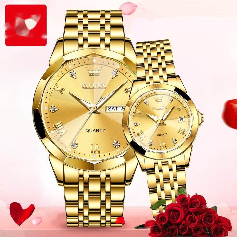 Quartz Couple Watch Set - Stylish Valentine's Gift for Men & Women - Buy Center