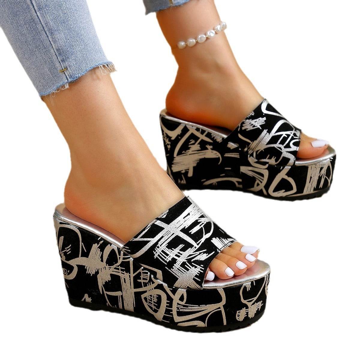 Stylish Round Toe Wedge Slippers - Comfortable & Trendy Women's Footwear - Buy Center