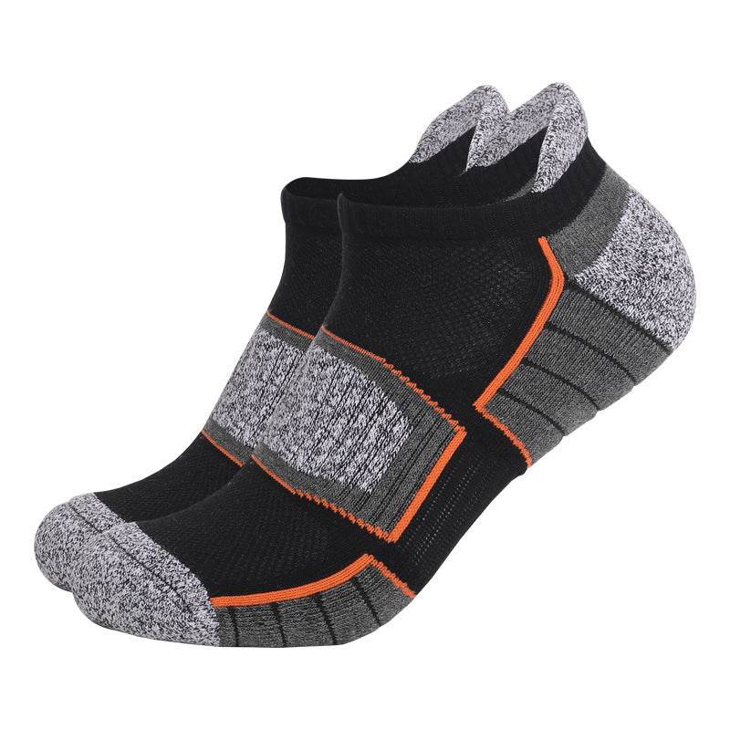 Two Wolves Low-Cut Combed Cotton Socks - Non-Slip Thick Towel Design - Buy Center