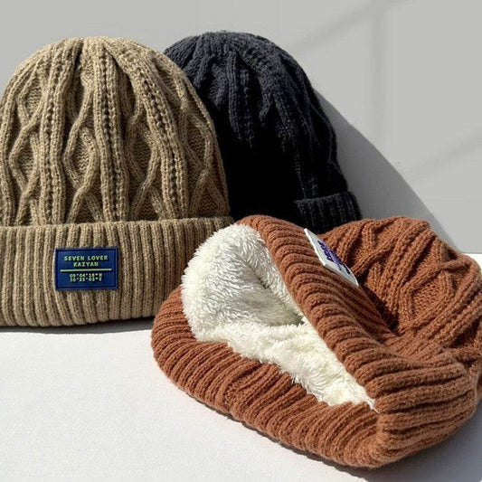 Women's Fleece Lined Woolen Cap - Trendy Knitted Winter Hat 2025 - Buy Center