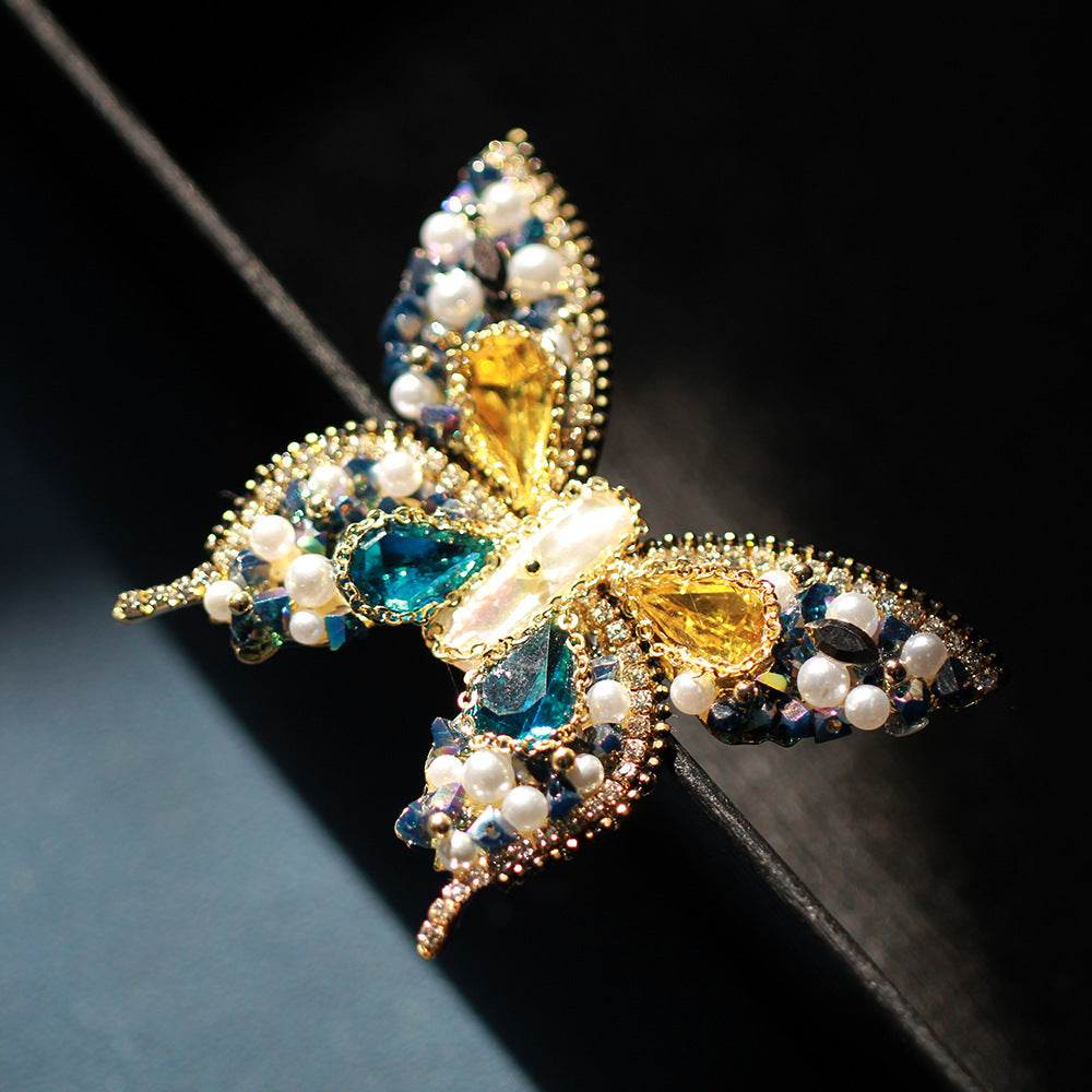 Elegant Handmade DIY Sticky Beads Butterfly Brooch for Stylish Women - Buy Center