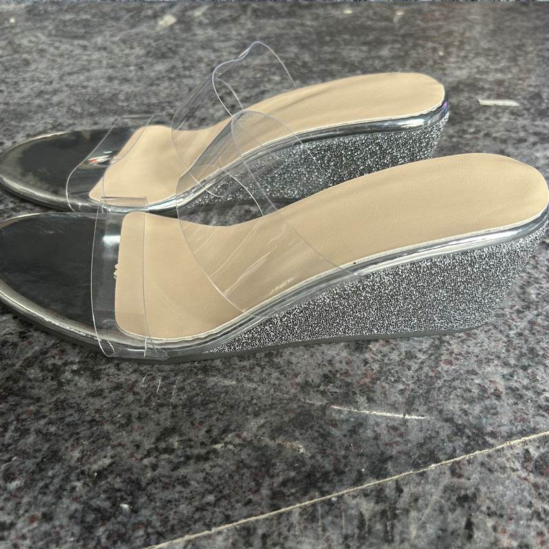 Buycenter Women's Summer Transparent Wedges - High Heel Fish Mouth Sandals - Buy Center