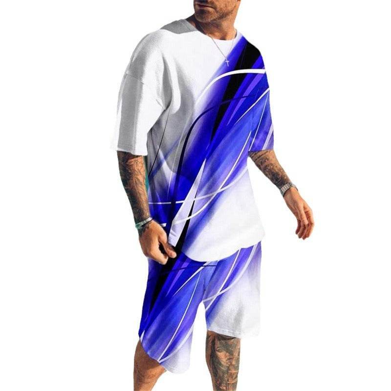 Casual Short Sleeve Leisure Set for Men - Stylish Geometric Design 2025 - Buy Center