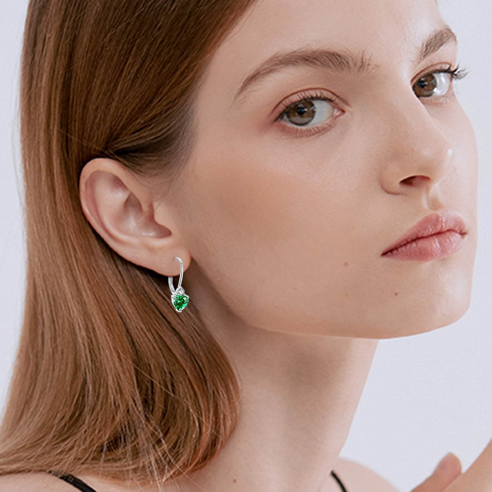 925 Sterling Silver Heart Zirconia Earrings - Hypoallergenic and Stylish - Buy Center