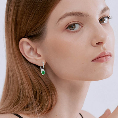 925 Sterling Silver Heart Zirconia Earrings - Hypoallergenic and Stylish - Buy Center