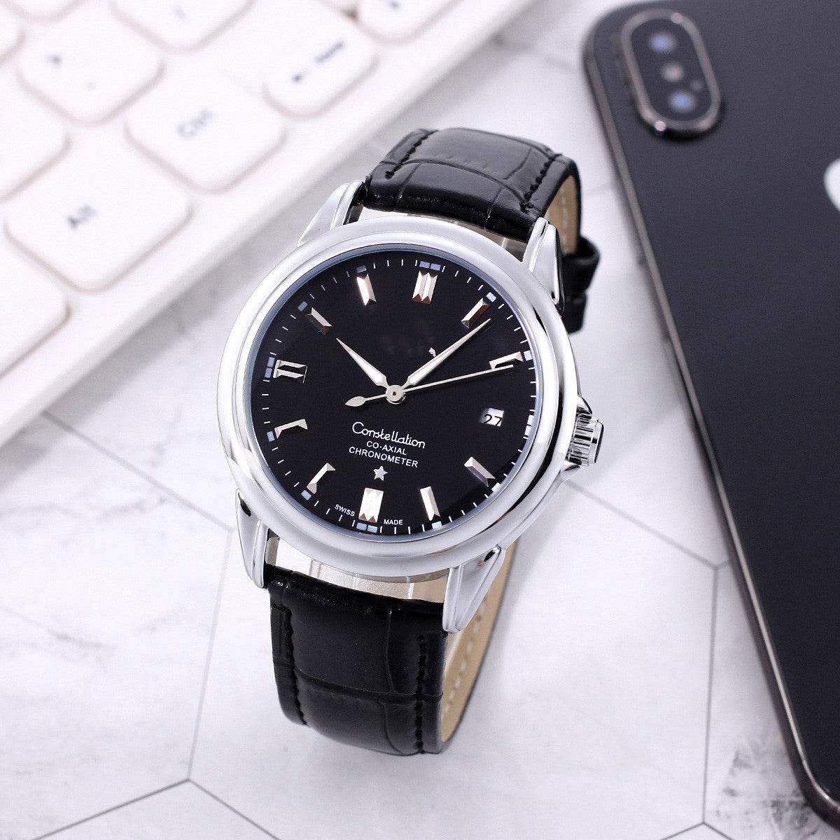 Buy Center Stainless Steel Mechanical Skeleton Watch - 40.5mm Dial Size - Buy Center