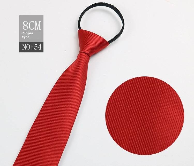Black Striped Blue Business Tie - Lazy Zip Closure for Easy Wear - Buy Center