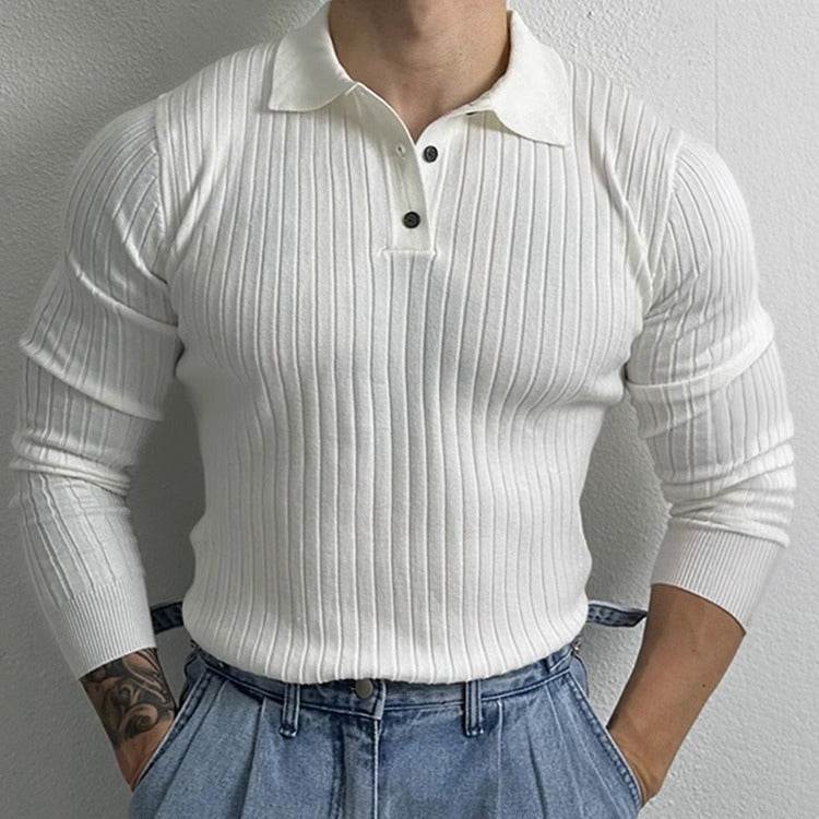 Buycenter Slim-fit Long-sleeved Polo Shirt - Casual Half Zipper Sweater - Buy Center