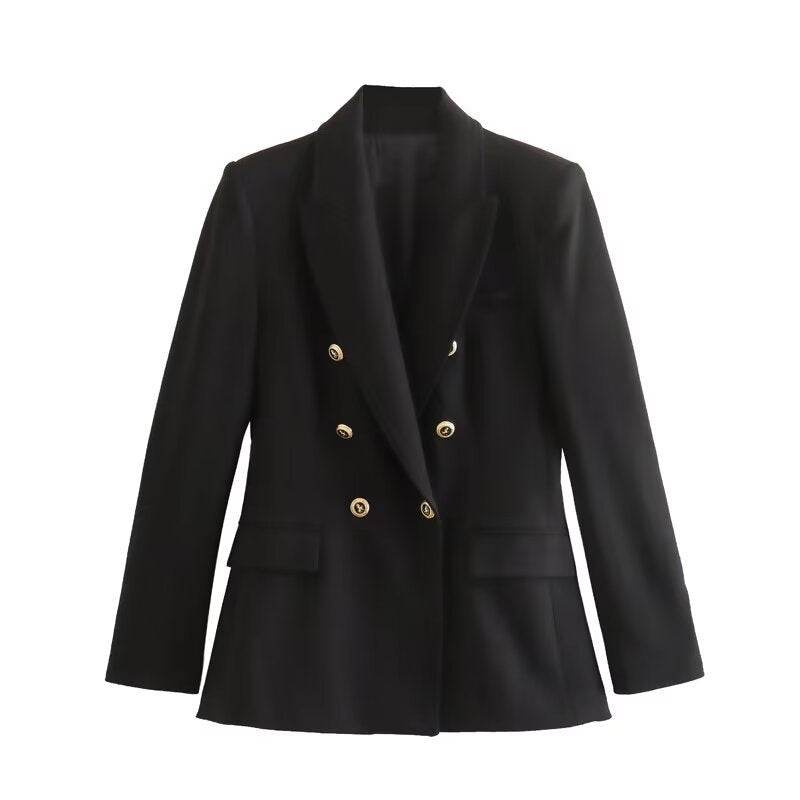 Buycenter Women's Slim-Fit Lapel Jacket - Trendy Long Sleeve Blazer - Buy Center