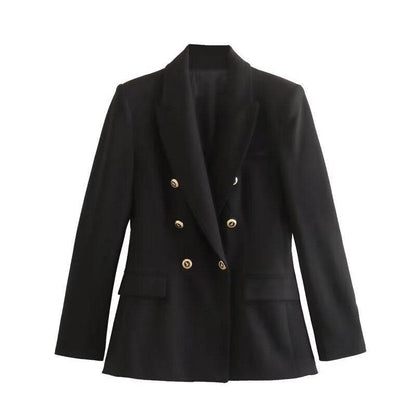 Buycenter Women's Slim-Fit Lapel Jacket - Trendy Long Sleeve Blazer - Buy Center
