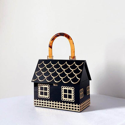 Large Capacity Acrylic Handbag - Elegant Lock Clutch for Upscale Events - Buy Center