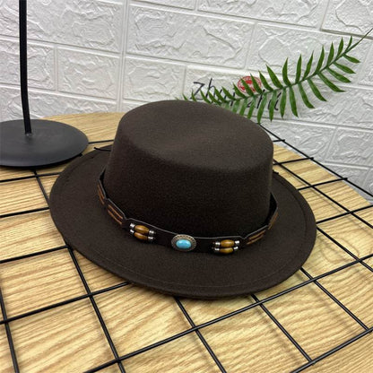 British Retro Woolen Wide Brim Hat - Stylish Fedora for All Ages - Buy Center