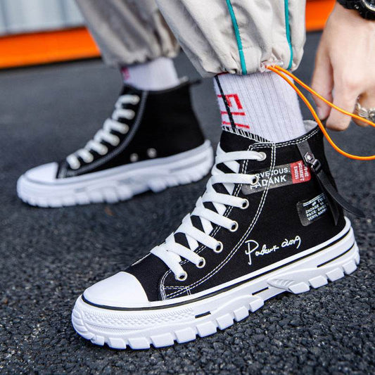 Casual Men's High Top Canvas Sneakers - Stylish Vulcanize Shoes 2025 - Buy Center