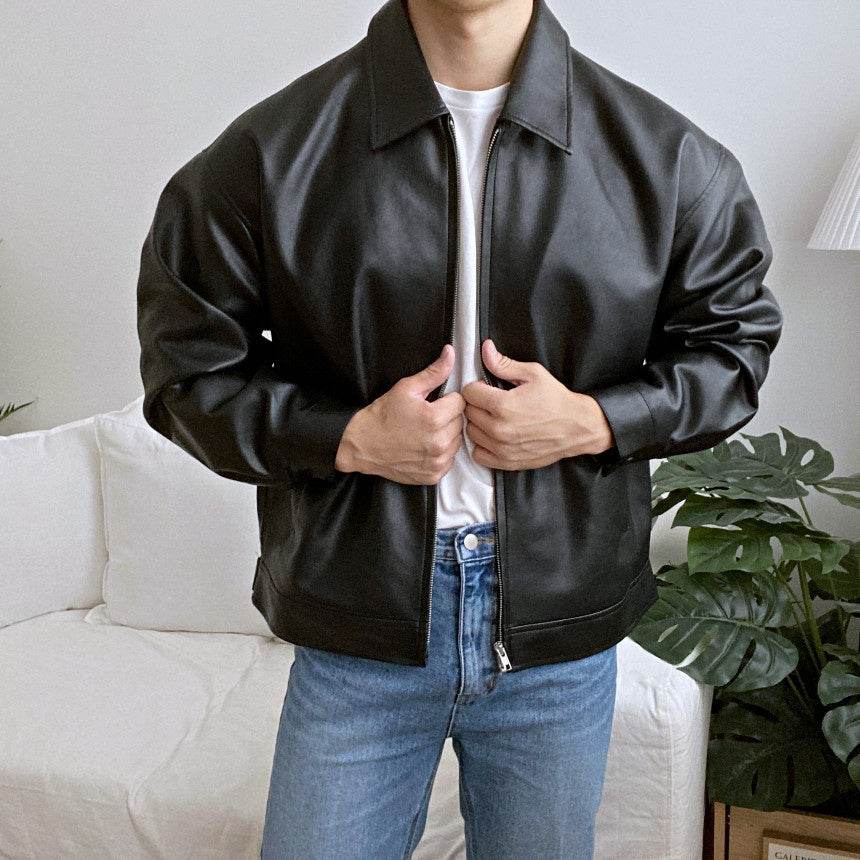 Casual Leather Baseball Jacket - Stylish Motorcycle Outerwear 2025 - Buy Center