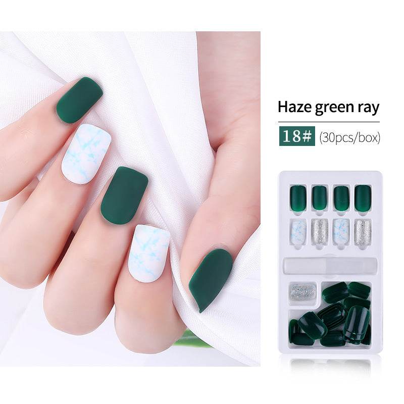 30pcs Detachable False Nail Tips Set - Stylish Full Cover Short Nails - Buy Center
