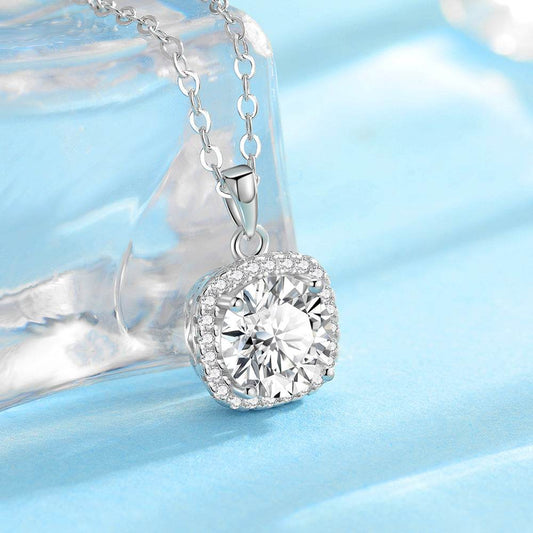 Buycenter S925 Sterling Silver Necklace - 1 Karat Happiness Clavicle Chain - Buy Center