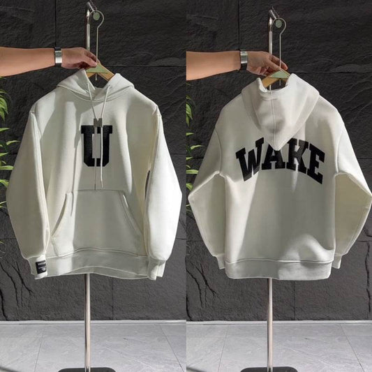 Buycenter Hooded Casual Top - All-Match Letters, Fleece-Lined Comfort - Buy Center