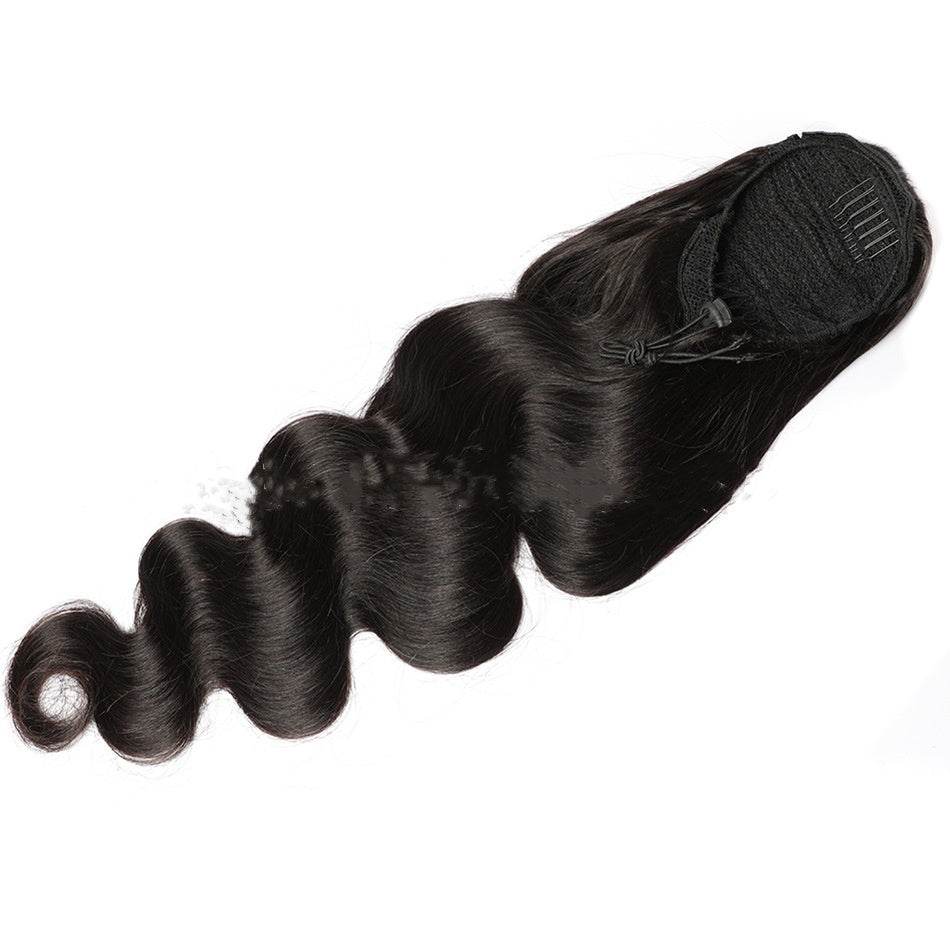Natural Black Drawstring Ponytail Wig - Stylish Versatile Human Hair - Buy Center