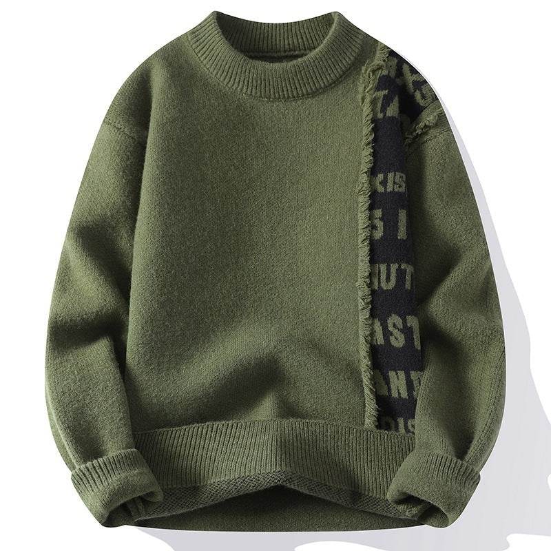 Men's Casual Pullover Sweater - All-Season Style in White, Black, Green - Buy Center