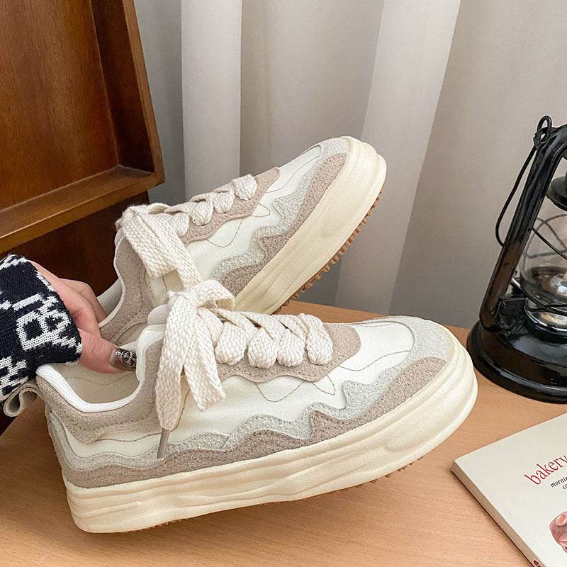 Girl’s Casual Platform Sneakers - Chic Mid-Top Vulcanize Shoes for All Seasons - Buy Center