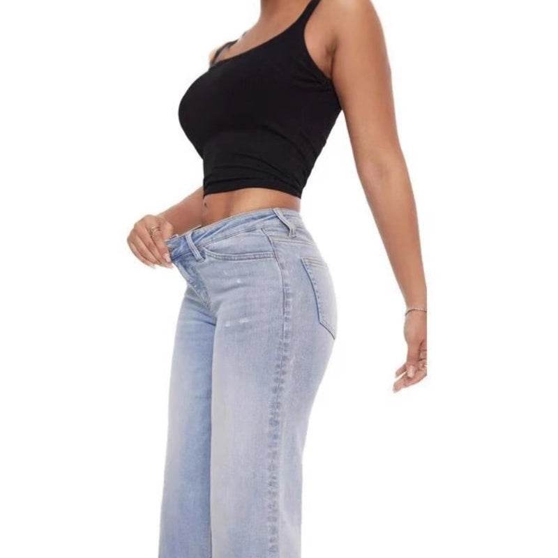Stylish Narrow Wide-Leg Pants - High Waist & Trendy Floral Details - Buy Center