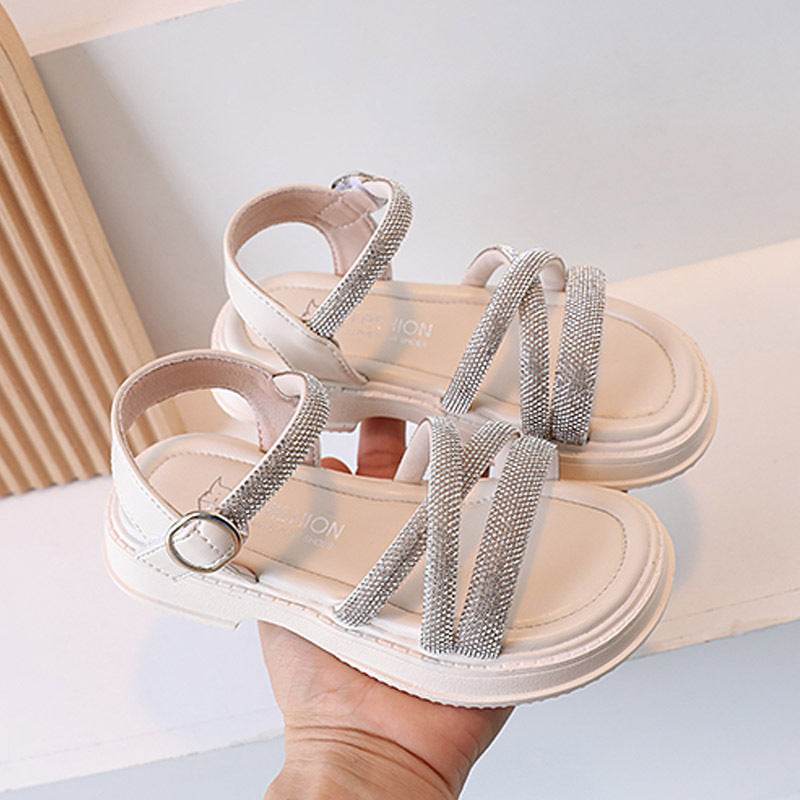 Girls' Rhinestone Decorated Sandals - Stylish Comfort for Fashionable Kids - Buy Center