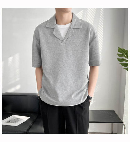 Buycenter Plain Short Sleeve Polo - Loose Fit for Teenagers - Summer Style - Buy Center