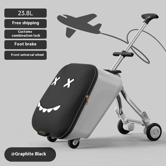 Children's Riding Trolley Case - Mustard Green & Light Yellow Luggage - Buy Center