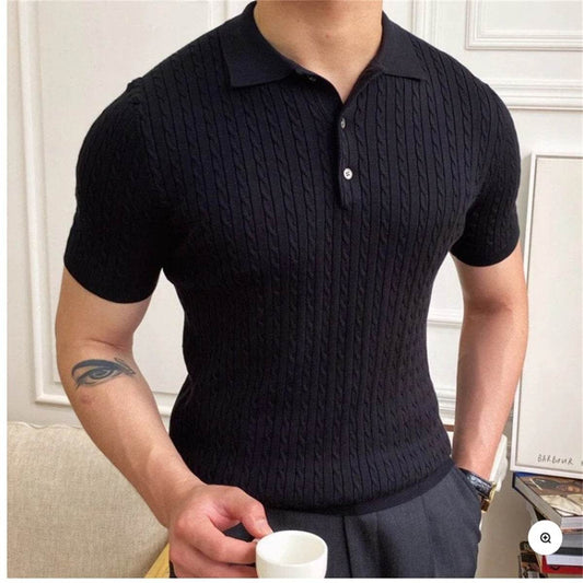 Buycenter Men's Four-Way Stretch Polo Shirt - Casual Short Sleeve Fit - Buy Center