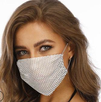 Stylish Fishnet Rhinestone Face Mask - Modern Trendy Design for All - Buy Center
