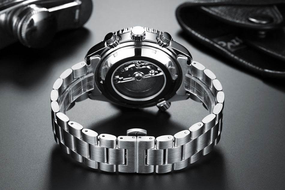 Multifunctional Men's Mechanical Watch - Luminous, Waterproof, Steel Band - Buy Center