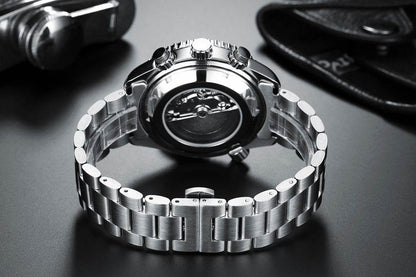 Multifunctional Men's Mechanical Watch - Luminous, Waterproof, Steel Band - Buy Center